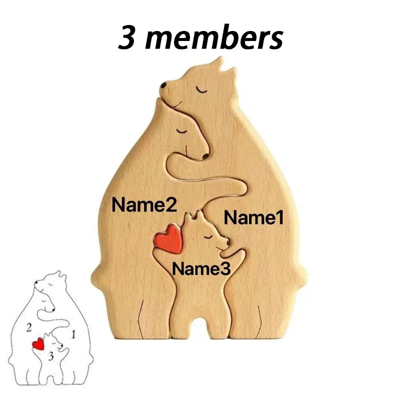 Wooden Bear Family