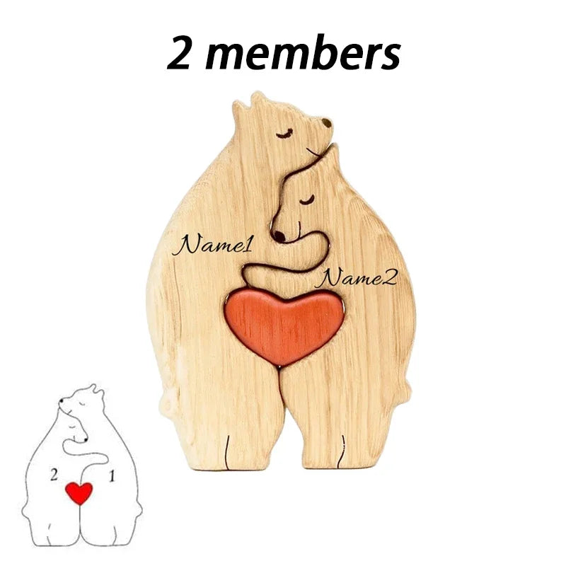 Wooden Bear Family