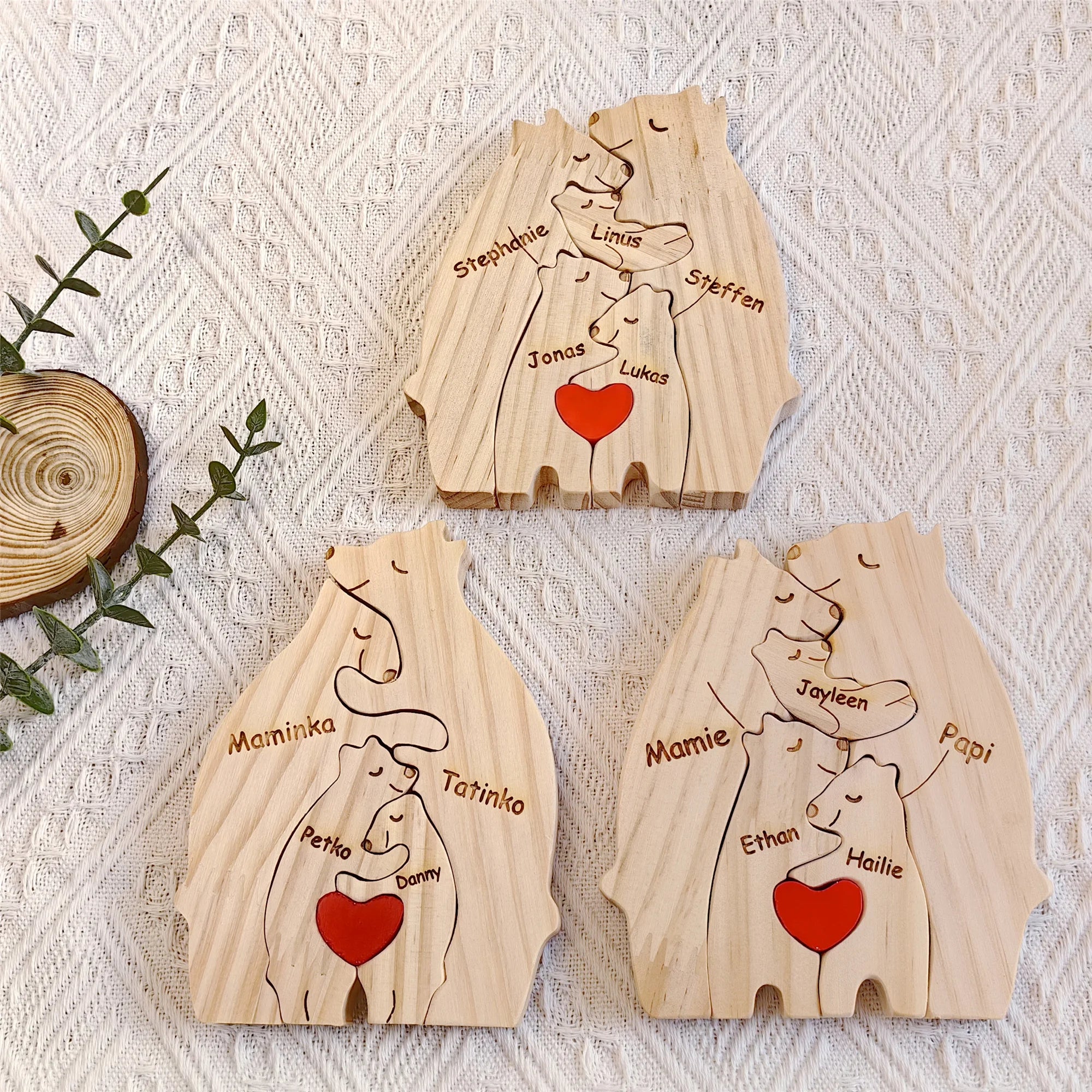 Wooden Bear Family